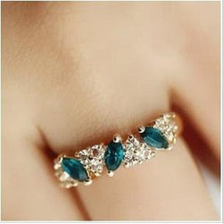 Vintage created gemstone Crystal ring for Women Jewelry