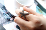 Retro cute fashion vintage Cute Starfish rings jewelry wholesale