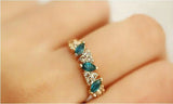Vintage created gemstone Crystal ring for Women Jewelry