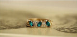Vintage created gemstone Crystal ring for Women Jewelry