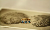 Vintage created gemstone Crystal ring for Women Jewelry